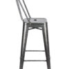 Charcoal Hi Gloss Steelix Tolix Style Metal Barstool with Back 8 BTBMCH-AX-T