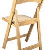 Natural Resin WoodGrain Folding Chair with Tan Cushion CFRNB-I-AX-T