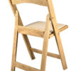 Natural Resin WoodGrain Folding Chair with Tan Cushion CFRNB-I-AX-T