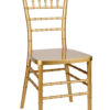 Chair Chiavari Bullion Gold Resin “Steel Skeleton” by Chivari, with Protective Cover CCRGB-STEEL-AX-T