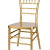 Chair Chiavari Bullion Gold Resin “Steel Skeleton” by Chivari, with Protective Cover CCRGB-STEEL-AX-T