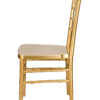 Chair Chiavari Bullion Gold Resin “Steel Skeleton” by Chivari, with Protective Cover CCRGB-STEEL-AX-T