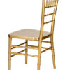 Chair Chiavari Bullion Gold Resin “Steel Skeleton” by Chivari, with Protective Cover CCRGB-STEEL-AX-T