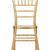 Chair Chiavari Bullion Gold Resin “Steel Skeleton” by Chivari, with Protective Cover CCRGB-STEEL-AX-T