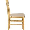 Chair Chiavari Bullion Gold Resin “Steel Skeleton” by Chivari, with Protective Cover CCRGB-STEEL-AX-T