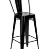 Black Hi Gloss Steelix Tolix Style Metal Barstool with Back BTBMB-AX-T