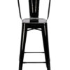 Black Hi Gloss Steelix Tolix Style Metal Barstool with Back BTBMB-AX-T