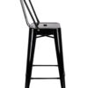 Black Hi Gloss Steelix Tolix Style Metal Barstool with Back BTBMB-AX-T