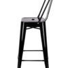 Black Hi Gloss Steelix Tolix Style Metal Barstool with Back BTBMB-AX-T