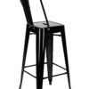 Black Hi Gloss Steelix Tolix Style Metal Barstool with Back BTBMB-AX-T