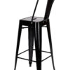 Black Hi Gloss Steelix Tolix Style Metal Barstool with Back BTBMB-AX-T