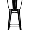 Black Hi Gloss Steelix Tolix Style Metal Barstool with Back BTBMB-AX-T