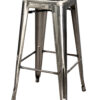 Steelix Tolix Style Metal Barstool Gunmetal with High Gloss Polished with No Back BTMGU-AX-T