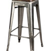 Steelix Tolix Style Metal Barstool Gunmetal with High Gloss Polished with No Back BTMGU-AX-T