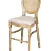 Louis Pop Barstool with Rattan Back by Chivari BLPWANTIQ-FR-ZG-T