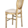 Louis Pop Barstool with Rattan Back by Chivari BLPWANTIQ-FR-ZG-T