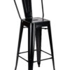 Matte Black 50% Hi Gloss Steelix Tolix Style Metal Barstool with Back – Some Assembly Required BTBMBM-AX-T