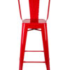 Red Hi Gloss Steelix Tolix Style Metal Barstool with Back BTBMR-AX-T