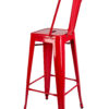 Red Hi Gloss Steelix Tolix Style Metal Barstool with Back BTBMR-AX-T