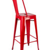 Red Hi Gloss Steelix Tolix Style Metal Barstool with Back BTBMR-AX-T