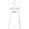 White Hi Gloss Steelix Tolix Metal Barstool with Back BTBMW-AX-T