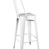 White Hi Gloss Steelix Tolix Metal Barstool with Back BTBMW-AX-T