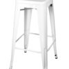 White Hi Gloss Steelix Tolix Style Metal Barstool BTMW-AX-T