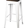 White Hi Gloss Steelix Tolix Style Metal Barstool BTMW-AX-T