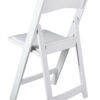 White SuperResin Folding Chair with Stainless Steel Hardware by Chivari, Maximum 800 lbs. Static Weight Capacity CFRWS-AX-T