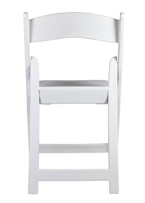 White SuperResin Folding Chair with Stainless Steel Hardware by Chivari, Maximum 800 lbs. Static Weight Capacity CFRWS-AX-T