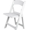 White SuperResin Folding Chair with Stainless Steel Hardware by Chivari, Maximum 800 lbs. Static Weight Capacity CFRWS-AX-T