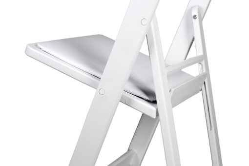 White SuperResin Folding Chair with Stainless Steel Hardware by Chivari, Maximum 800 lbs. Static Weight Capacity CFRWS-AX-T