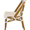 White and Beige, Armless, French Bistro Patio Dining Chair by Chivari CBPWB