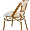 White and Beige, Armless, French Bistro Patio Dining Chair by Chivari CBPWB