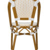 White and Beige, Armless, French Bistro Patio Dining Chair by Chivari CBPWB