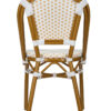 White and Beige, Armless, French Bistro Patio Dining Chair by Chivari CBPWB