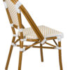 White and Beige, Armless, French Bistro Patio Dining Chair by Chivari CBPWB