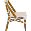 White and Beige, Armless, French Bistro Patio Dining Chair by Chivari CBPWB