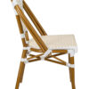 White and Beige, Armless, French Bistro Patio Dining Chair by Chivari CBPWB