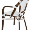 White and White, with Arms, French Bistro Patio Dining Chair by Chivari CBPAWD-AX-T