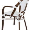 White and White, with Arms, French Bistro Patio Dining Chair by Chivari CBPAWD-AX-T