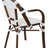 White and White, with Arms, French Bistro Patio Dining Chair by Chivari CBPAWD-AX-T