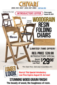 WoodGrain Resin Folding Chairs Introductory Offer