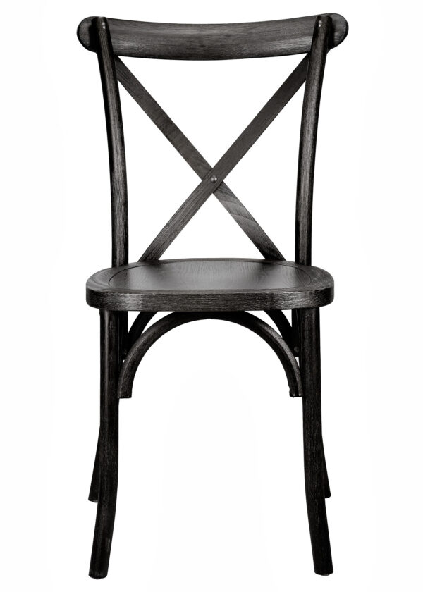 Black ToughWood Cross Back Chair by Chivari CXWB-AX-T