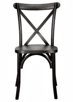 Black ToughWood Cross Back Chair by Chivari CXWB-AX-T