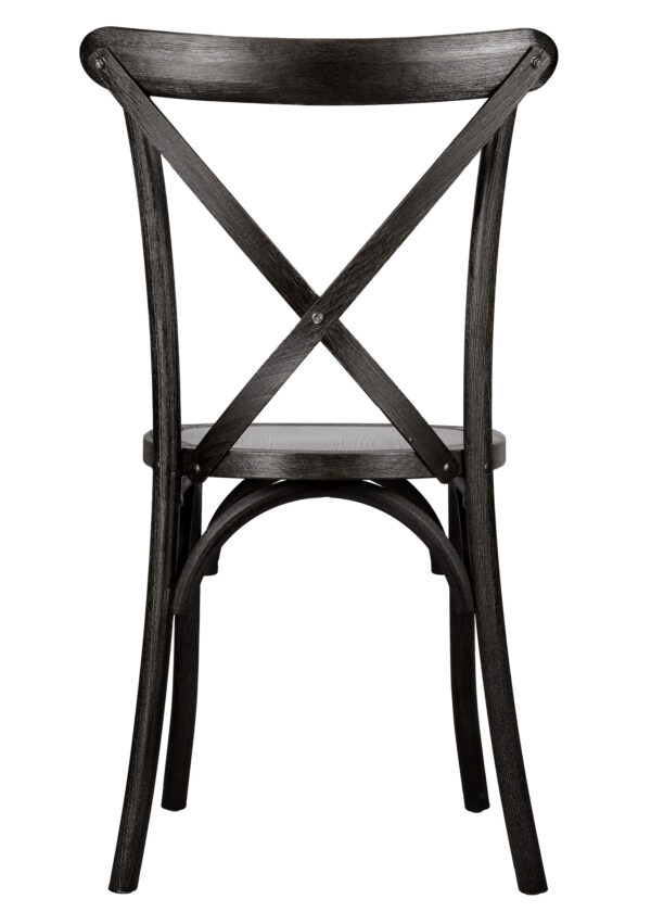 Black ToughWood Cross Back Chair by Chivari CXWB-AX-T