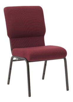 Maroon Fabric, Gold Vein Steel Frame, 20.5″ Wide Church Chair Cut Away Back by Chivari CH20MGV-ZF-T