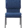 Blue (Cobalt) Fabric on Silver Vein Frame, 20.5″ Wide Seat, 4″ Thick Seat with Cut Away Back and Pouch Church Chair CH20BLSV-ZF-T