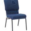 Indigo Fabric, Silver Vein Steel Frame, 20.5″ Wide Church Chair by Chivari,