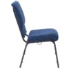 Indigo Fabric, Silver Vein Steel Frame, 20.5″ Wide Church Chair by Chivari,